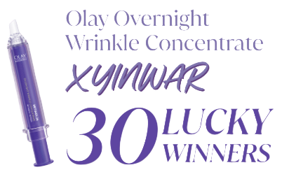 Olay Overnight Wrinkle Concentrate X YinWar promotion announcing 30 lucky fans