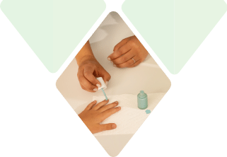 Children using fingernail polish
